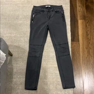 Unpublished Gray/Black Skinny Jeans with Zippers